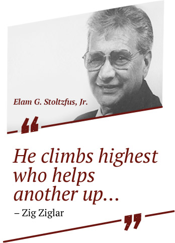 He climbs highest who helps another up...